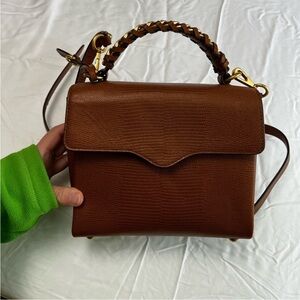 Rebecca Minkoff Brown satchel. Minimalist Classic Equestrian leather with chain